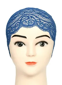 Hijab Headband for Women, Under Hijab Scarf Light Beige and Dark Blue Naqab Headband for Girls (2 Pcs)-thumb2