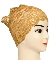 Hijab Headband for Women, Under Hijab Scarf Light Beige and Golden Naqab Headband for Girls (2 Pcs)-thumb4