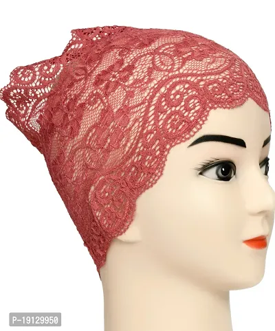 Hijab Headband for Women, Under Hijab Scarf Light Beige and Light Maroon Naqab Headband for Girls (2 Pcs)-thumb5