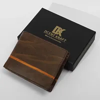 Leather Brown Designer Wallet for Men, PU Slim Coin pocket Wallet-thumb3