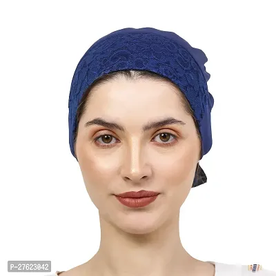 Under Hijab Scarf, Head Scarf For Women, Stretchable Designer Head Scarves for Girls, Comfortable inner Hijab Navy Blue Cap