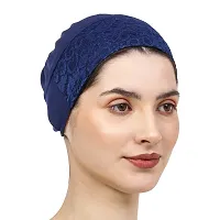 Under Hijab Scarf, Head Scarf For Women, Stretchable Designer Head Scarves for Girls, Comfortable inner Hijab Navy Blue Cap-thumb3