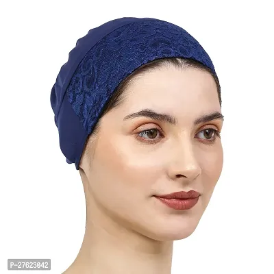 Under Hijab Scarf, Head Scarf For Women, Stretchable Designer Head Scarves for Girls, Comfortable inner Hijab Navy Blue Cap-thumb4