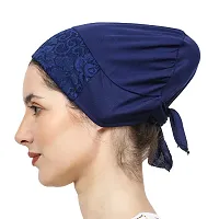 Under Hijab Scarf, Head Scarf For Women, Stretchable Designer Head Scarves for Girls, Comfortable inner Hijab Navy Blue Cap-thumb4