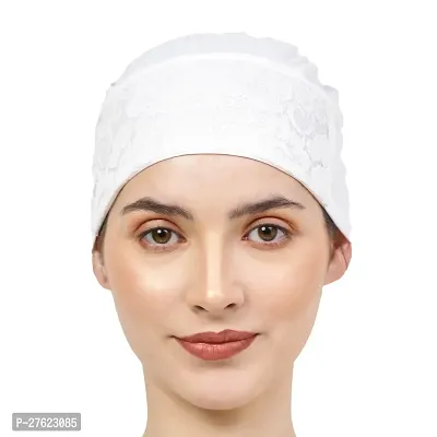 Under Hijab Scarf, Head Scarf For Women, Stretchable Designer Head Scarves for Girls, Comfortable inner Hijab White Cap