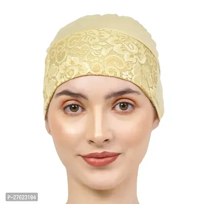 Under Hijab Scarf, Head Scarf For Women, Stretchable Designer Head Scarves for Girls, Comfortable inner Hijab Golden Cap