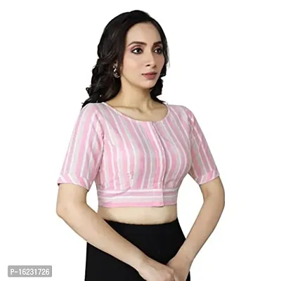 Stylish Women Cotton Blend Stitched Blouse-thumb3