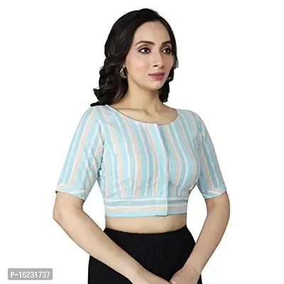 Stylish Women Cotton Blend Stitched Blouse-thumb3