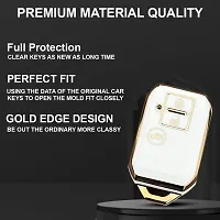 PIEA Premium TPU Luxury Car Key Cover/Silicone Key Guard for  Maruti-FRONX, New Dzire, XL6, JIMNY, GRAND VITARA, New BREZZA, BALENO, New SWIFT, New SWIFT DZIRE, ERTIGA, WAGON-R (WHITE/GOLD)-thumb4