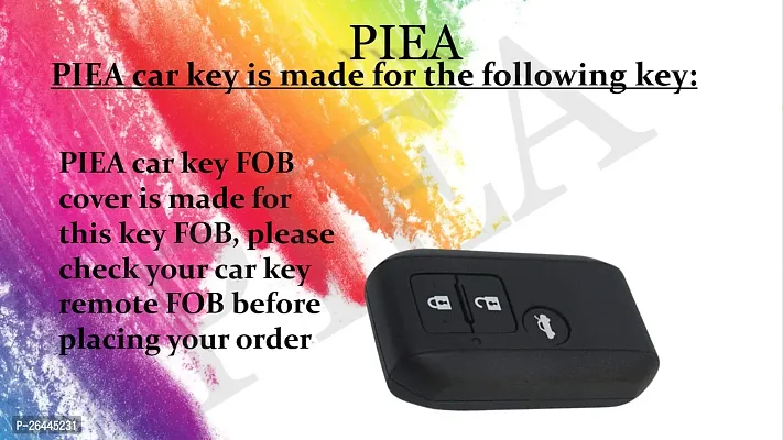 PIEA Premium TPU Luxury Car Key Cover/Silicone Key Guard for Maruti-FRONX, New Dzire, XL6, JIMNY, GRAND VITARA, New BREZZA, BALENO, New SWIFT, New SWIFT DZIRE, ERTIGA, WAGON-R(Golden/Black)-thumb2