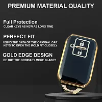 PIEA Premium TPU Luxury Car Key Cover/Silicone Key Guard for Maruti-FRONX, New Dzire, XL6, JIMNY, GRAND VITARA, New BREZZA, BALENO, New SWIFT, New SWIFT DZIRE, ERTIGA, WAGON-R (Golden/Black)-thumb3