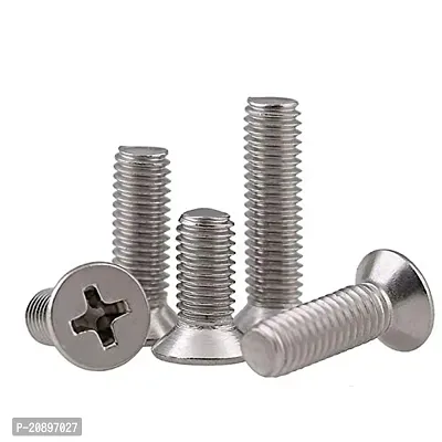 12Mm Phillips Drive Countersunk Csk Head Screws Phillips Drive Fully Thread Nickel Finish Machine Thread Quantity 10 Pcs