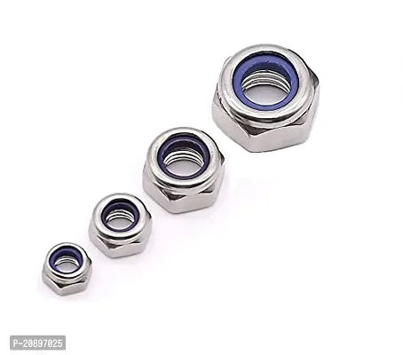 Hex Self Locking Nuts Assortment Kit Nylon Inserted Nuts Corrossion Resistant Stainless Steel Self Clinching Nuts Pack Of 100