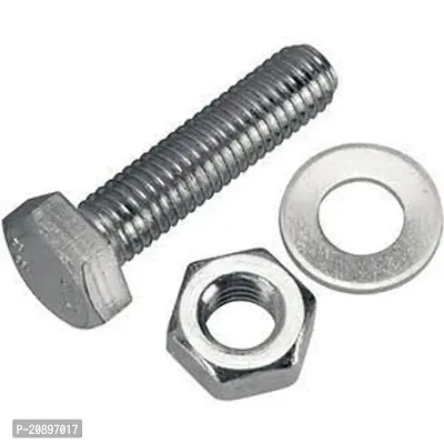 Nut Bolt Washer 1 4 X 1Inch Hex Head Screws Hex Head Bolt With Nut Washer Zinc Coated 10 Pcs Set-thumb0