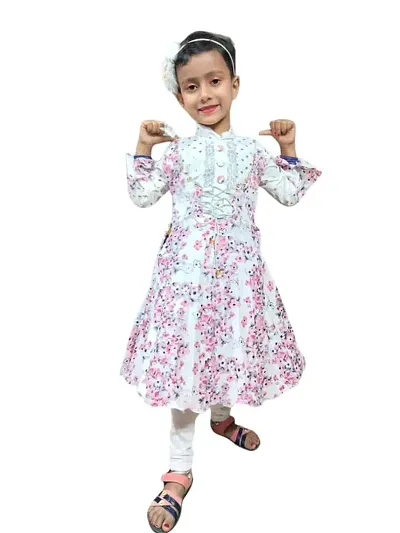 Stylish Pink Cotton Dresses For Girls