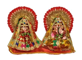 Creations Handicrafts Ganesh Laxmiji murti with Shringar and Asni mats | Mitti Ganesh Laxmi Ji Clay Idol for Diwali | Ganesh laxmi for Diwali Puja/Diwali puja Essentials-thumb3