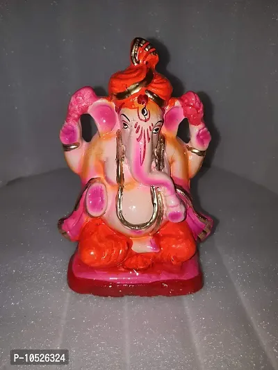 B S NATURAL Kacchi Mitti Colourful Ganesha Idol