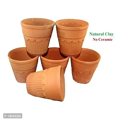 Kulhad King Traditional Baked Clay Chai/Tea/Lassi Khullad Cups - Set of 6 (Brown)-thumb2