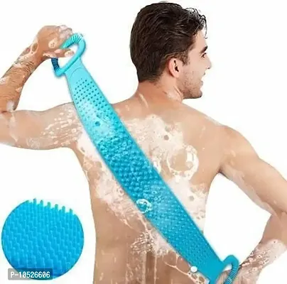 Silicone Body Back Scrubber Bath Brush Washer Men's & Women (MULTI COLOR)-thumb2