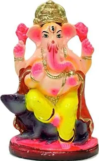 Amazingindiaonline Handicraft Eco-Friendly Colorful Water Soluble Clay Ganesha Statue Indian God Sculpture (Multicolour, Full Size)-thumb4