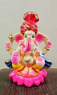 Sawan Shopping Mart Superb Designer Stone Ganpati (Multicolour, Medium, 7 Inch)-thumb1