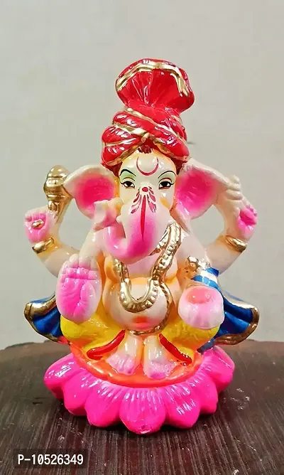 Sawan Shopping Mart Superb Designer Stone Ganpati (Multicolour, Medium, 7 Inch)-thumb2