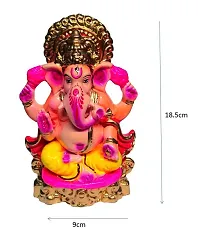 BANSIGOODS Handicraft Eco Friendly Ganesha Colorful Indian God Water Soluble Clay Sculpture Statue (Multicolour, Standard Size)-thumb1