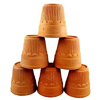 Kulhad King Traditional Baked Clay Chai/Tea/Lassi Khullad Cups - Set of 6 (Brown)-thumb3