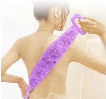 Silicone Bath Body Brush,Exfoliating Long Body Back Scrubber Silicone Back Scrubber Belt Soft-thumb3