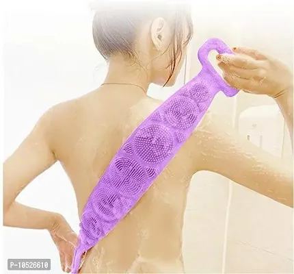 Silicone Bath Body Brush,Exfoliating Long Body Back Scrubber Silicone Back Scrubber Belt Soft-thumb4