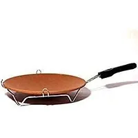 Arthark Clay Tawa with Steel Handle for Cooking chapatis with nutrious enrichement-thumb1