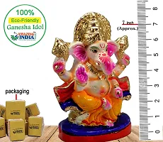 Amazingindiaonline Classic Eco-Friendly Ganesha Clay Idol Colorful Indian God Ganesh Figurine for Ganpati Chaturthi Visarjan (Multicolour, 7 Inch)-thumb2