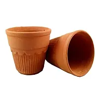 Kulhad King Traditional Baked Clay Chai/Tea/Lassi Khullad Cups - Set of 6 (Brown)-thumb2