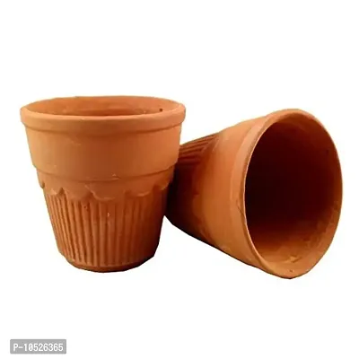 Kulhad King Traditional Baked Clay Chai/Tea/Lassi Khullad Cups - Set of 6 (Brown)-thumb3