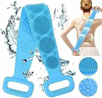 Silicone Bath Body Brush,Exfoliating Long Body Back Scrubber Silicone Back Scrubber Belt Soft-thumb2