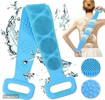 Silicone Bath Body Brush,Exfoliating Long Body Back Scrubber Silicone Back Scrubber Belt Soft-thumb3