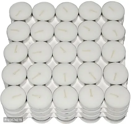 B S NATURAL 1.5-2 Hrs Burning White Unscented Tealight Candles Pack Of 50 Candle  (White, Pack of 50)-thumb0