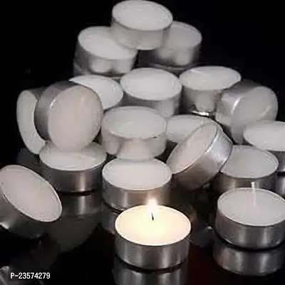 B S NATURAL 1.5-2 Hrs Burning White Unscented Tealight Candles Pack Of 50 Candle  (White, Pack of 50)-thumb2