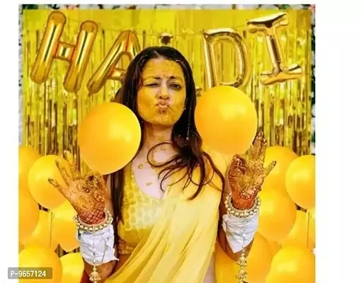 Trendy Kalrazzgifts Haldi Ceremony Decoration,Haldi Ceremony Decoration Kit,Haldi Bride To Be Wedding Balloon And Haldi Foil Balloon 1 Set-25 Yellow Balloon-thumb4