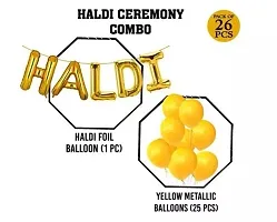 Trendy Kalrazzgifts Haldi Ceremony Decoration,Haldi Ceremony Decoration Kit,Haldi Bride To Be Wedding Balloon And Haldi Foil Balloon 1 Set-25 Yellow Balloon-thumb1