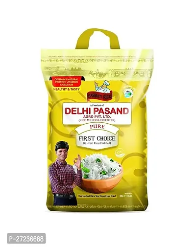 Delhi Pasand First Choice Basmati Rice | Naturally Aged | Rich Aroma | Gluten Free (5 Kg)