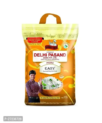 Delhi Pasand Easy Basmati Rice | Naturally Aged | Rich Aroma | Gluten Free (5 Kg)