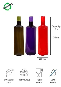 Useful Plastic Water Bottles- Pack Of 6, 1 Litre Each-thumb3