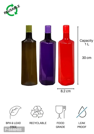 Useful Plastic Water Bottles Pack Of 6 1 Liter Each-thumb4