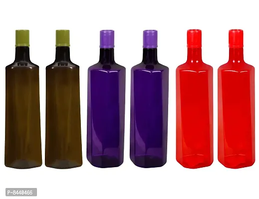 Useful Plastic Water Bottles Pack Of 6 1 Liter Each-thumb2