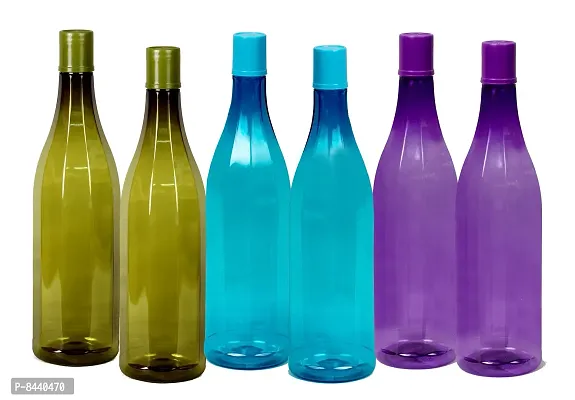 Useful Plastic Water Bottles- Pack Of 6, 1 Litre Each