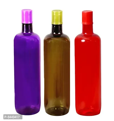 Elegant 1 ltr Water Bottles, Set of 3, MULTICOLOR, ITALIA