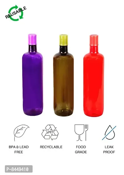 Elegant 1 ltr Water Bottles, Set of 3, Violet, ITALIA-thumb4