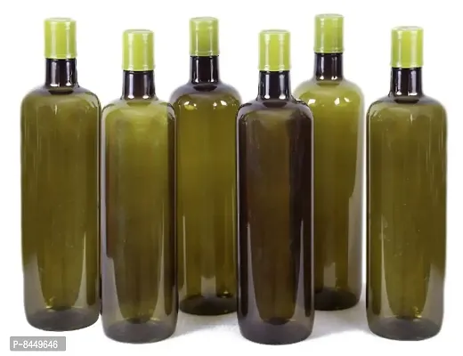 Classy 1 ltr Water Bottles, Set of 6, Olive Green, Italia
