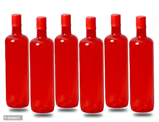 Classy 1 ltr Water Bottles, Set of 6, RED, Italia